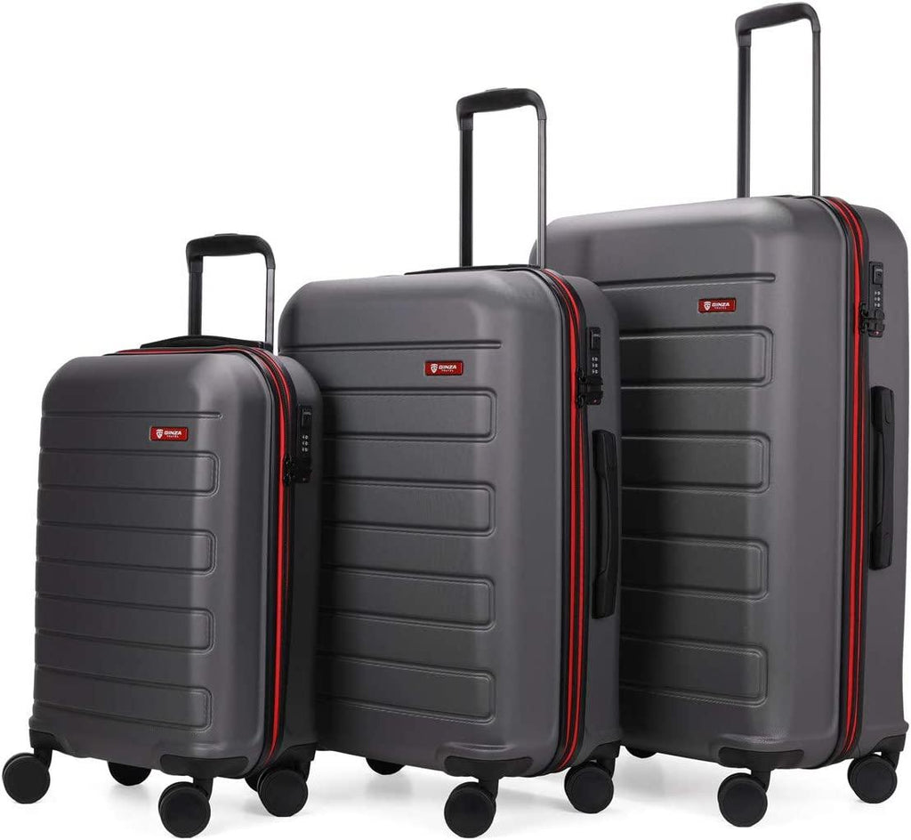 Hardside Spinner, Carry-On, Wear-resistant, scratch-resistant Suitcase 20''24''28''set Luggage with Wheels (3-piece Set, Grey color)