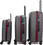 Hardside Spinner, Carry-On, Wear-resistant, scratch-resistant Suitcase 20''24''28''set Luggage with Wheels (3-piece Set, Grey color)