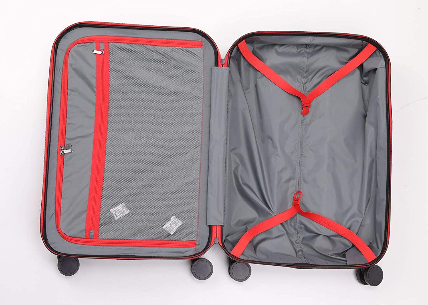 Hardside Spinner, Carry-On, Wear-resistant, scratch-resistant Suitcase 20''24''28''set Luggage with Wheels (3-piece Set, Grey color)