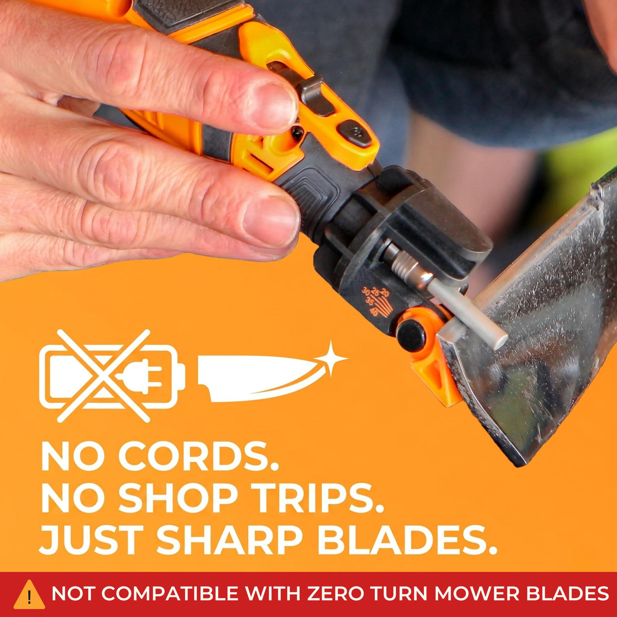 Cordless Lawn Mower Blade Sharpener – Adjustable 20°- 40° Angle Guide-Rotary Tool with Replaceable Sharpening Wheel Bits &amp; Fast Rechargeable Battery – Effortless Precision for Lawn Care