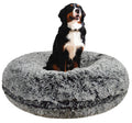 Bessie and Barnie Signature Midnight Frost Luxury Shag Extra Plush  Fur Bagel Pet/Dog Bed (Multiple Sizes)