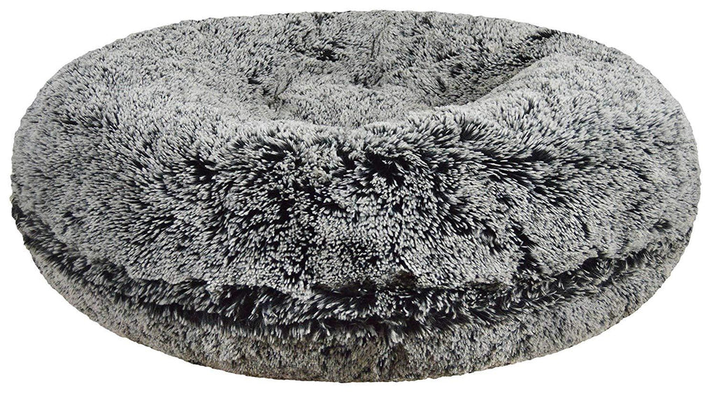 Bessie and Barnie Signature Midnight Frost Luxury Shag Extra Plush  Fur Bagel Pet/Dog Bed (Multiple Sizes)