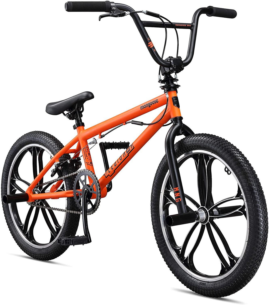 Mongoose Legion Freestyle Sidewalk BMX Bike for-Kids, -Children and Beginner-Level to Advanced Riders, 16-20-inch Wheels, Hi-Ten Steel Frame, Micro Drive 25x9T BMX Gearing