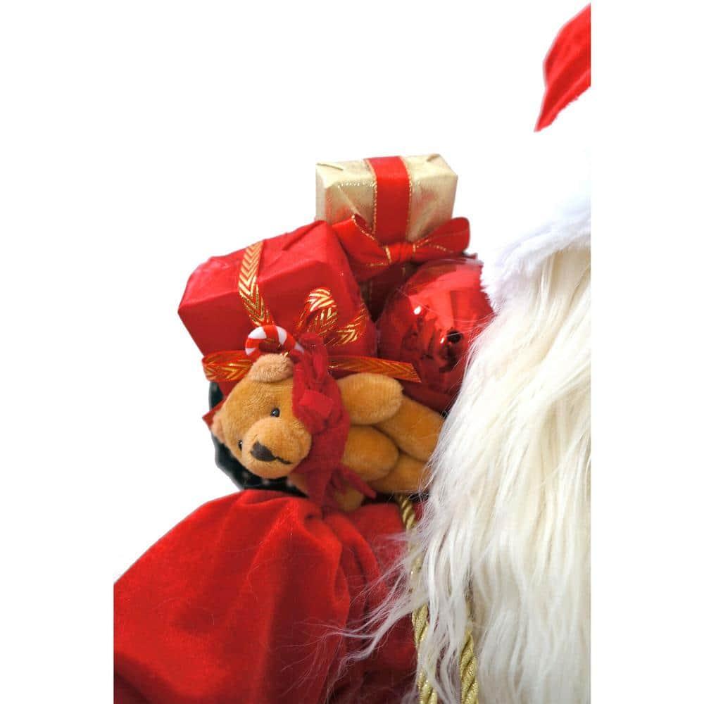 28 in. Christmas Animated Santa Claus in Sleigh with Music, Lights and Motion
