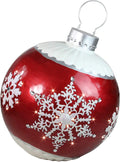 Northlight 26.5” LED Lighted Red Ball Christmas Ornament with Snowflake Outdoor Decoration