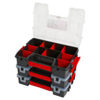 StoraOrganizer, Small Parts Organizer, 3-Packs with 10-Compartments, Lid Includes Secure Latch (CMST60964M)