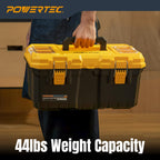 19-Inch Tool Box with Trays - Lockable, Metal Latch, Organizer, Portable Storafor Tools, Small or Mid-Sized Parts (72362)