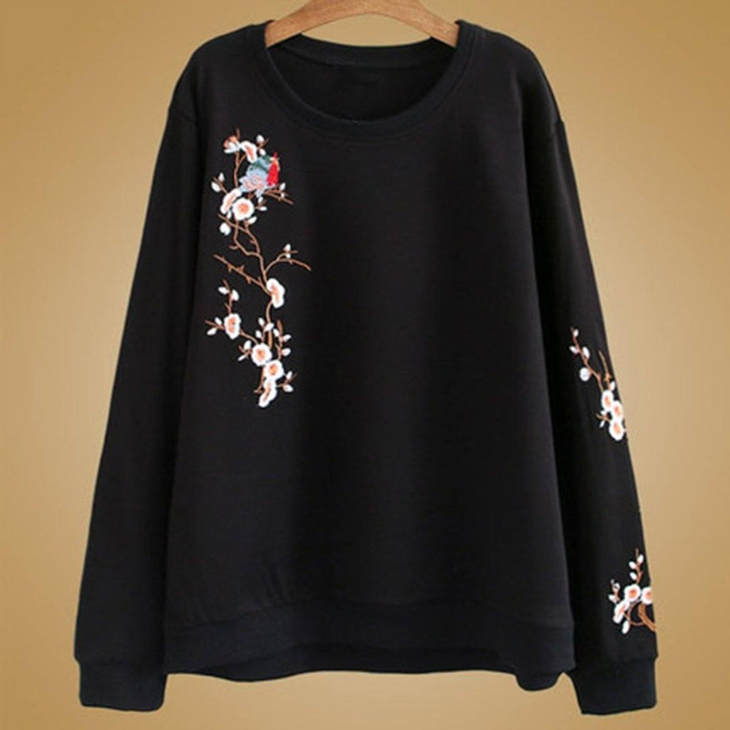 Babakud Early Autumn Embroidery Loose Casual Sweatshirt