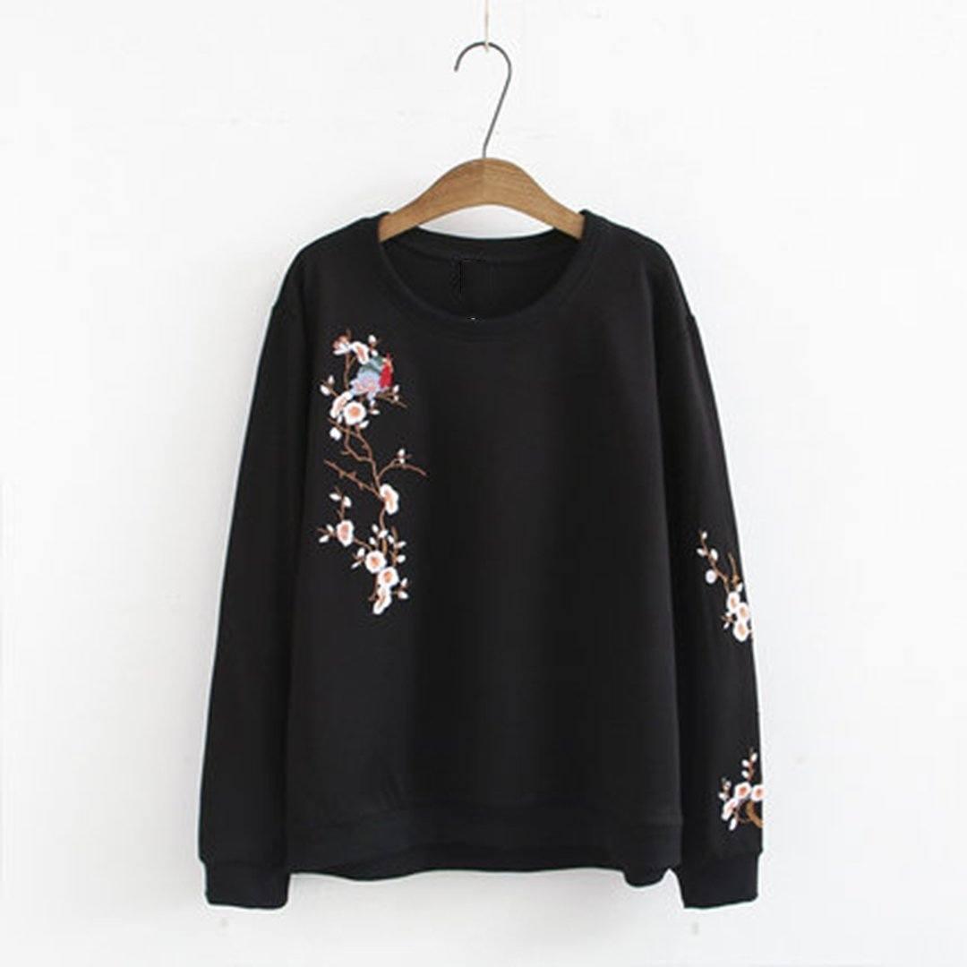 Babakud Early Autumn Embroidery Loose Casual Sweatshirt