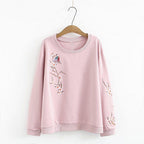 Babakud Early Autumn Embroidery Loose Casual Sweatshirt