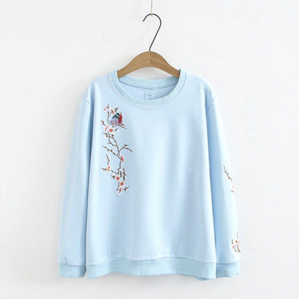 Babakud Early Autumn Embroidery Loose Casual Sweatshirt