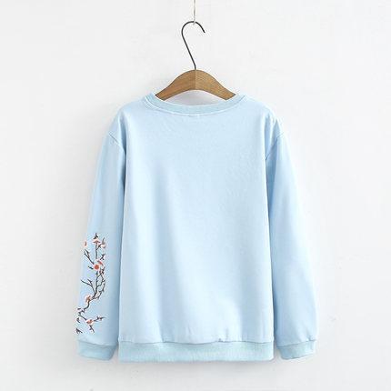 Babakud Early Autumn Embroidery Loose Casual Sweatshirt