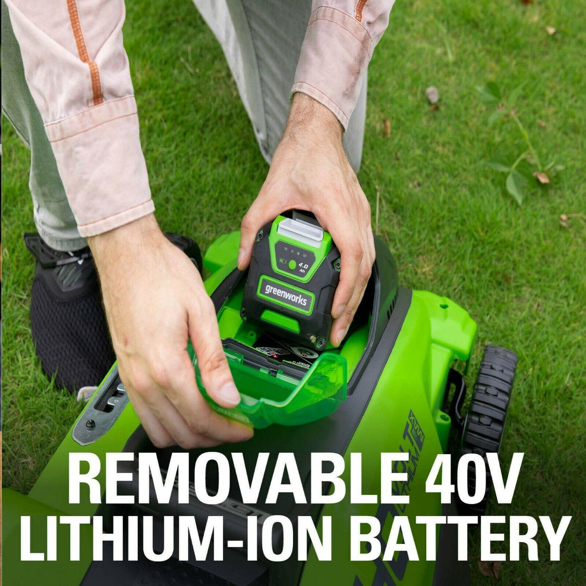 Greenworks G-MAX 40V 16'' Cordless Lawn Mower with 4Ah Battery - 25322 Model