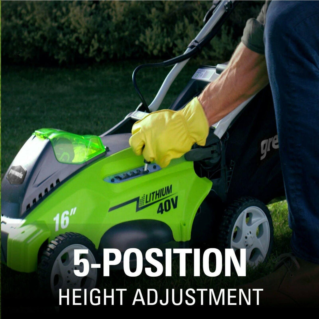 Greenworks G-MAX 40V 16'' Cordless Lawn Mower with 4Ah Battery - 25322 Model