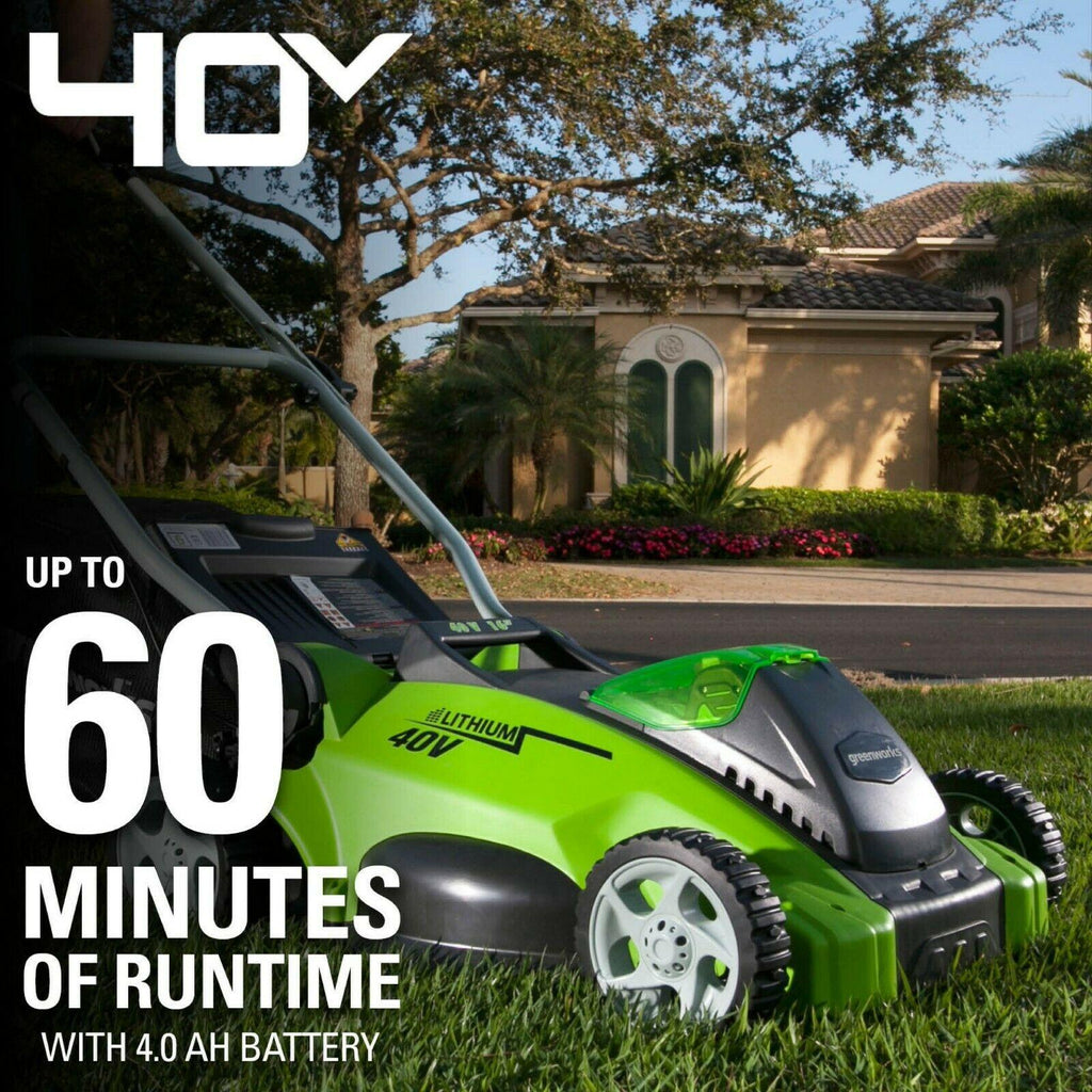 Greenworks G-MAX 40V 16'' Cordless Lawn Mower with 4Ah Battery - 25322 Model