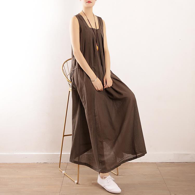 babakud summer loose large size cotton linen sleeveless dress