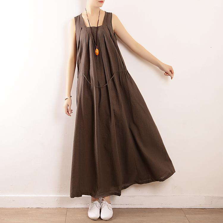 babakud summer loose large size cotton linen sleeveless dress