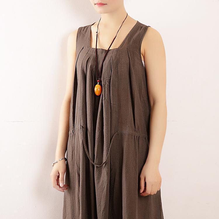 babakud summer loose large size cotton linen sleeveless dress