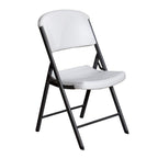 White / Gray Metal Frame Stackable Folding Chair (Set of 9)