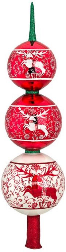 Metzler Brothers Bratislava Folk Art Finial Polish Glass Christmas Tree Topper