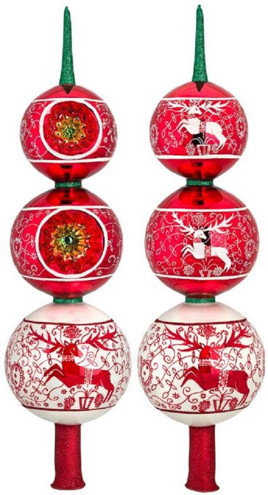 Metzler Brothers Bratislava Folk Art Finial Polish Glass Christmas Tree Topper