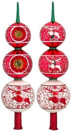 Metzler Brothers Bratislava Folk Art Finial Polish Glass Christmas Tree Topper