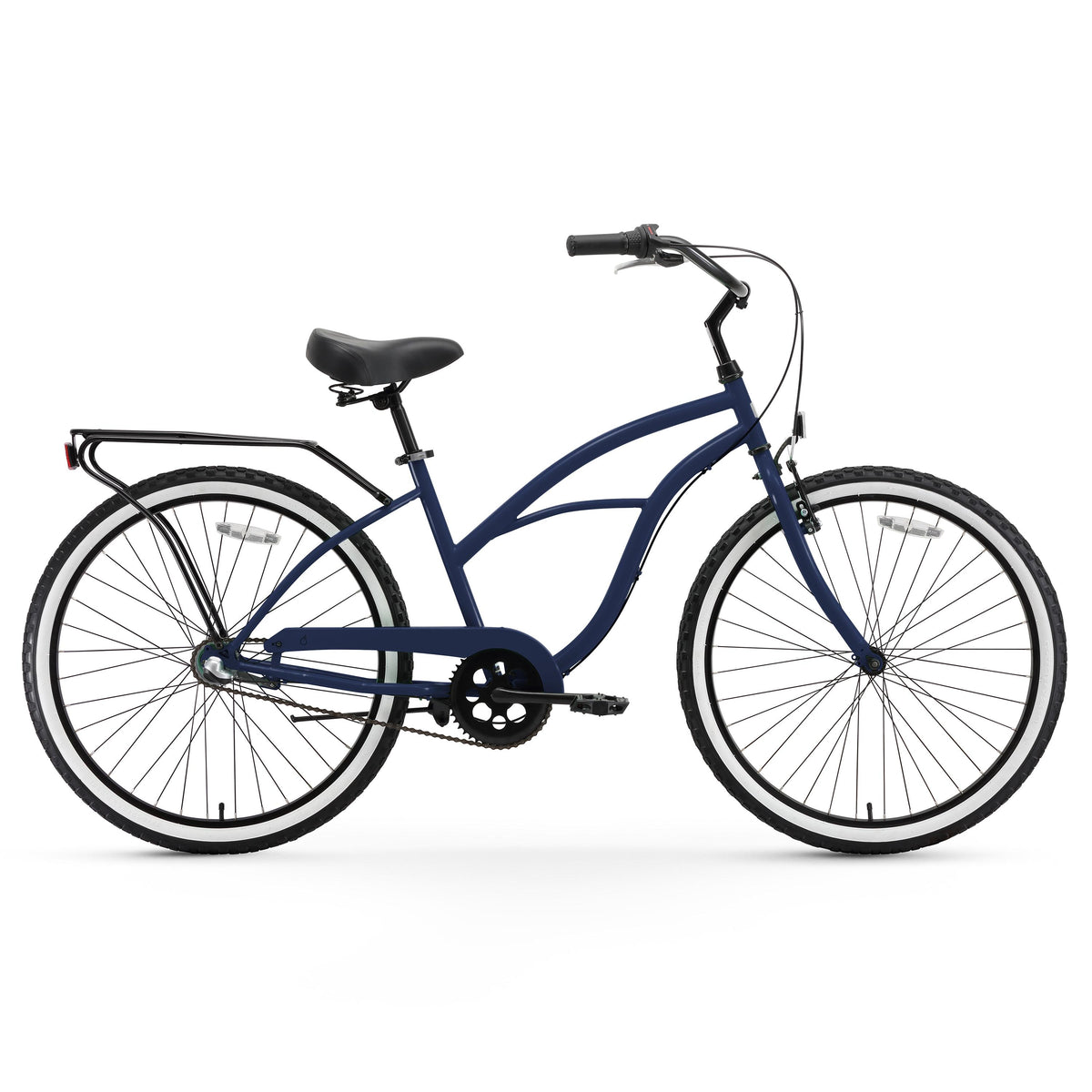 reezero Around Block Women's 3-Speed Beach Cruiser Bicycle, 26" Wheels, Navy