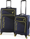 Emry 2pc Softside Luggage Set, Navy Yellow