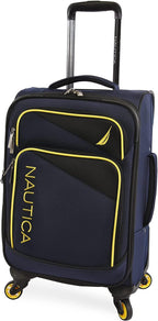 Emry 2pc Softside Luggage Set, Navy Yellow