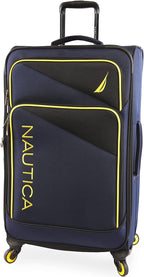 Emry 2pc Softside Luggage Set, Navy Yellow
