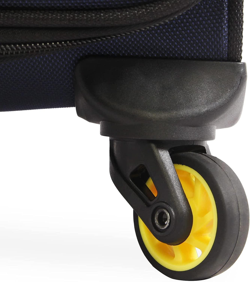 Emry 2pc Softside Luggage Set, Navy Yellow