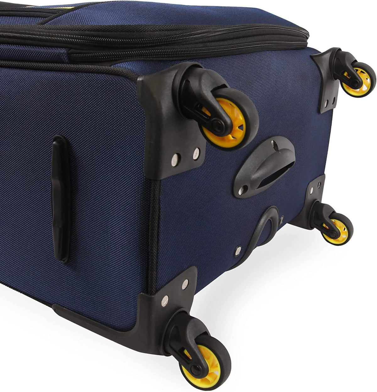 Emry 2pc Softside Luggage Set, Navy Yellow