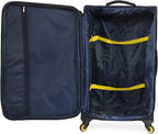 Emry 2pc Softside Luggage Set, Navy Yellow