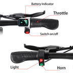 xprit 14 In. Folding Electric Bike, Light Weight, LCD Display, Full Throttle and Pedal Assist, Black