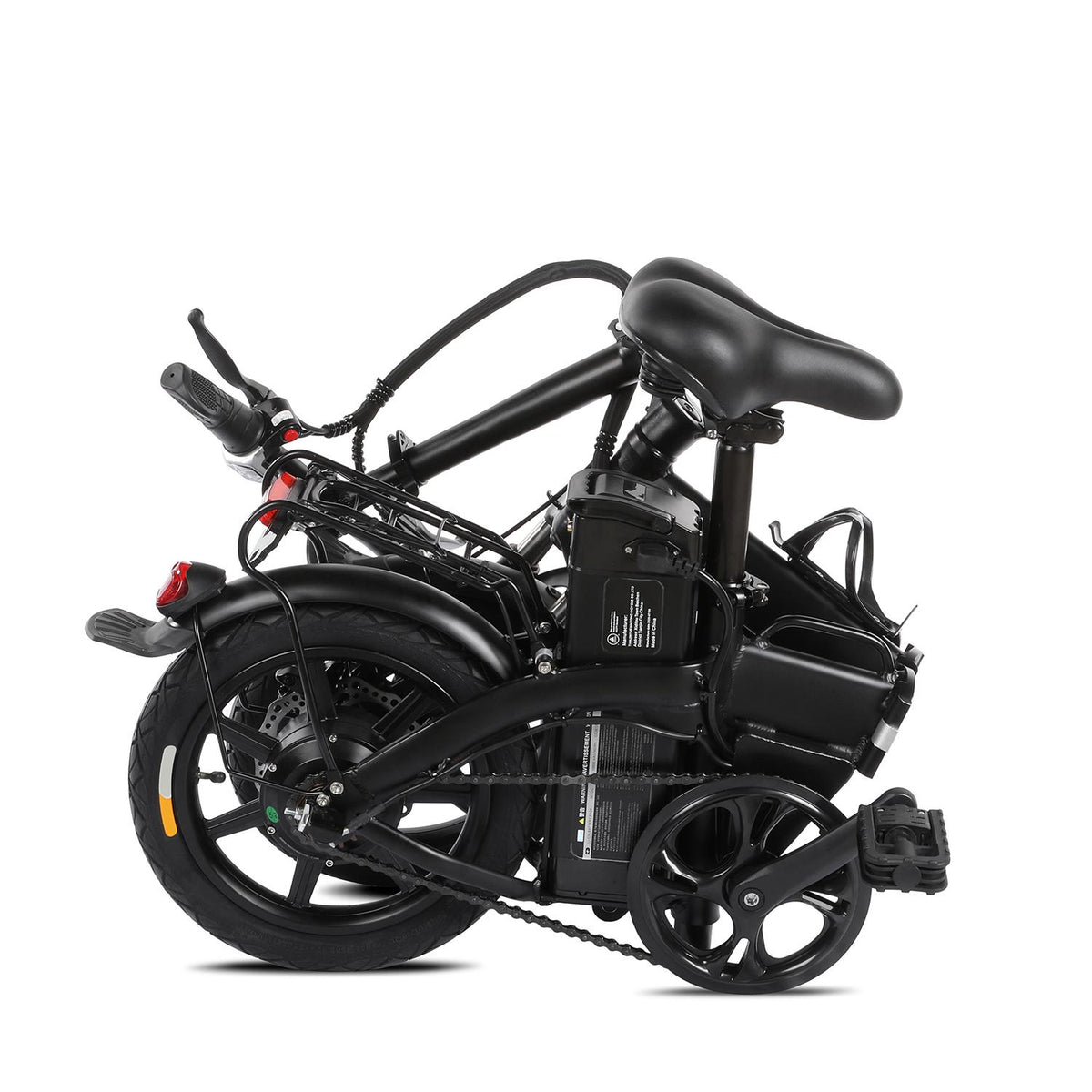 xprit 14 In. Folding Electric Bike, Light Weight, LCD Display, Full Throttle and Pedal Assist, Black