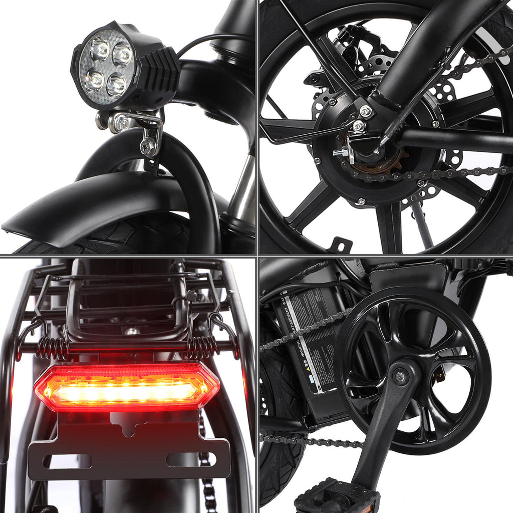 xprit 14 In. Folding Electric Bike, Light Weight, LCD Display, Full Throttle and Pedal Assist, Black