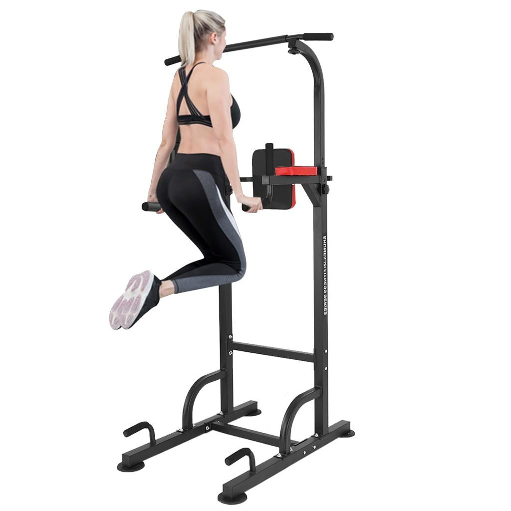 Dip Station Chin Up Bar Power Tower Pulls Push Home Gym Fitness Core
