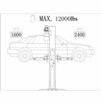 Two Post L1200 Auto Lift 12,000 lb. Capacity Car Vehicle Lift 220V INQUIRY SHP