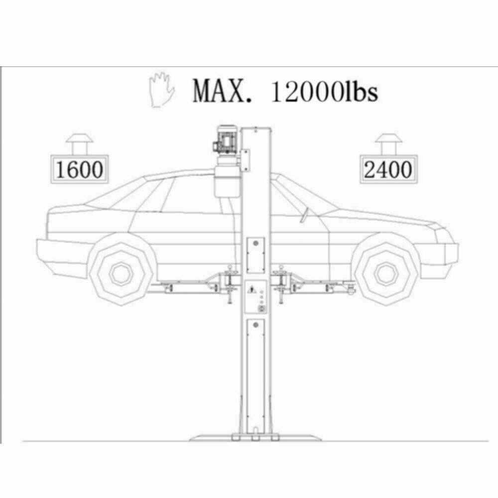 Two Post L1200 Auto Lift 12,000 lb. Capacity Car Vehicle Lift 220V INQUIRY SHP