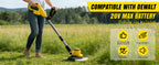 Electric Weed Wacker Cordless for Dewalt 20V Battery, 4-in-1 Battery-Powered Mower, Lightweight Cordless Weeder for Lawn, Yard and Brush Mowing (Battery Free, Yellow)