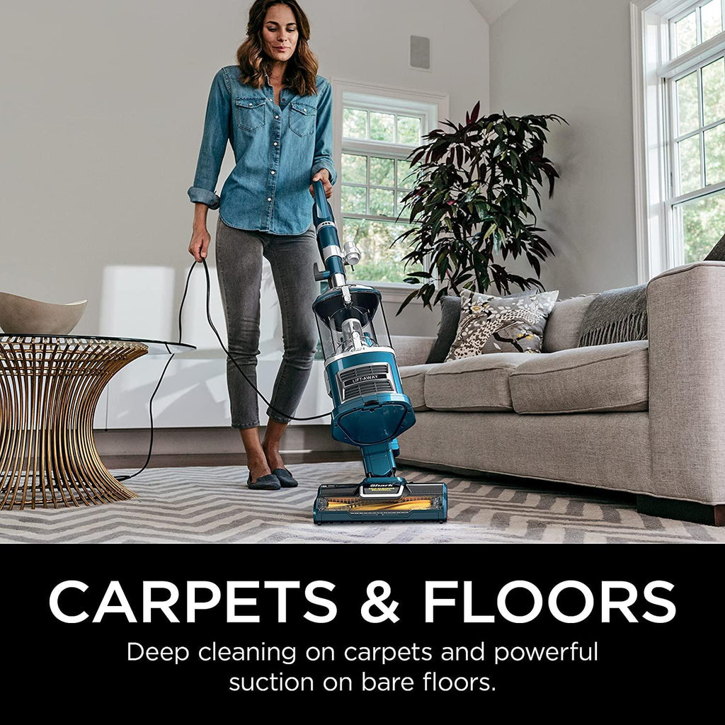 Shark ZU503AMZ Navigator Lift-Away Upright Vacuum with Self-Cleaning Brushroll, HEPA Filter, Swivel Steering, Upholstery Tool &amp; Pet Crevice Tool, Perfect for Pets &amp; Multi-Surface Cleaning, Teal