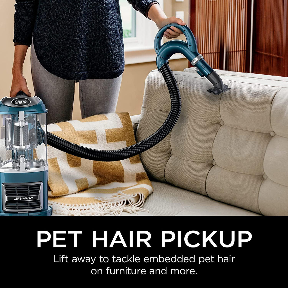 Shark ZU503AMZ Navigator Lift-Away Upright Vacuum with Self-Cleaning Brushroll, HEPA Filter, Swivel Steering, Upholstery Tool &amp; Pet Crevice Tool, Perfect for Pets &amp; Multi-Surface Cleaning, Teal