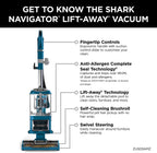 Shark ZU503AMZ Navigator Lift-Away Upright Vacuum with Self-Cleaning Brushroll, HEPA Filter, Swivel Steering, Upholstery Tool &amp; Pet Crevice Tool, Perfect for Pets &amp; Multi-Surface Cleaning, Teal