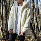Men winter plush warm casual coat hoodies