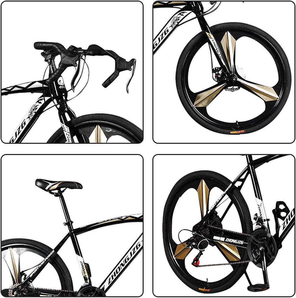 26" Road Bicycle for Men and Women, 21 Speed Disc Brakes, High Carbon Steel Frame,700c Wheels, Road Bicycle - U.S.Shipping