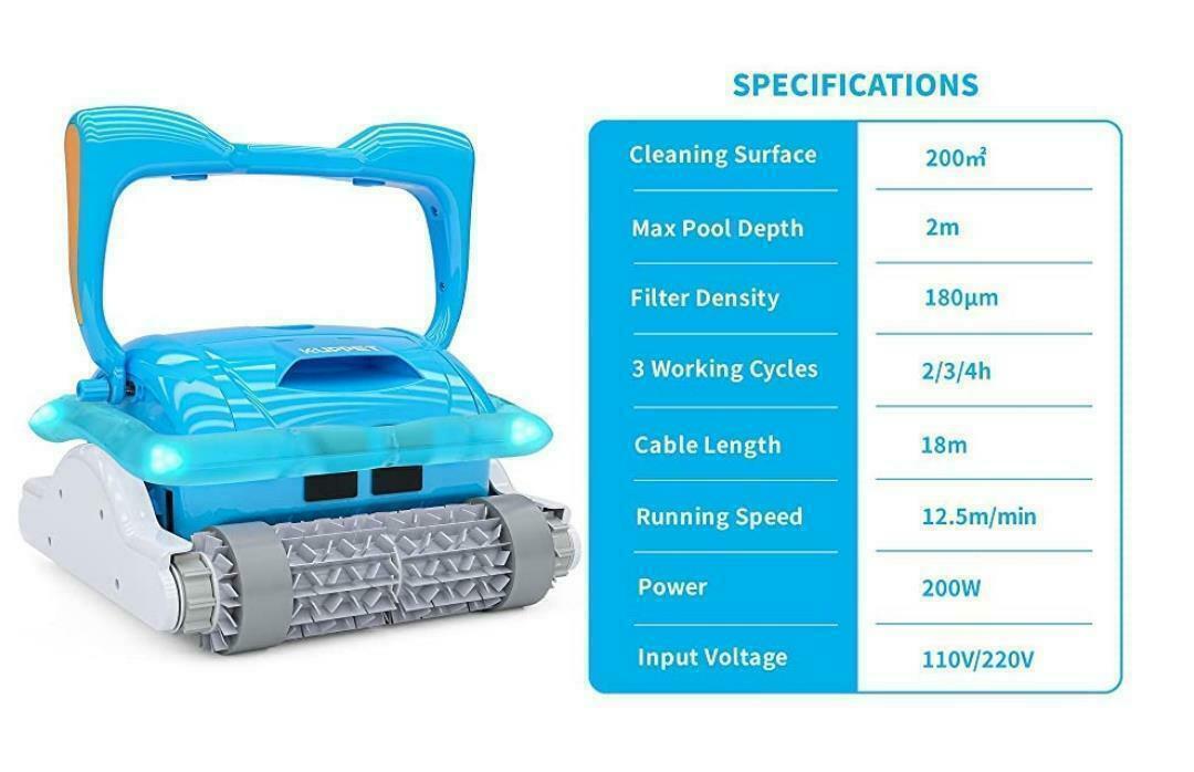portable swimming pool robotic automatic vacuum cleaner with 18m swivel cable us