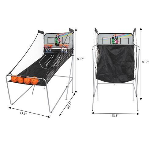 Magazine Basketball Machine Shooting Machine Indoor Basketball Arcade Game Double Electronic Basket Shooting 2 People With 4 Balls