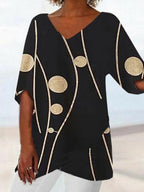Casual Printed V-neck Shirt