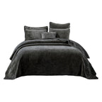 Luxury Velveteen Plush Waves Quilted Bedspread Set by Tache Home Fashion