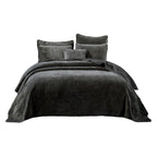 Luxury Velveteen Plush Waves Quilted Bedspread Set by Tache Home Fashion